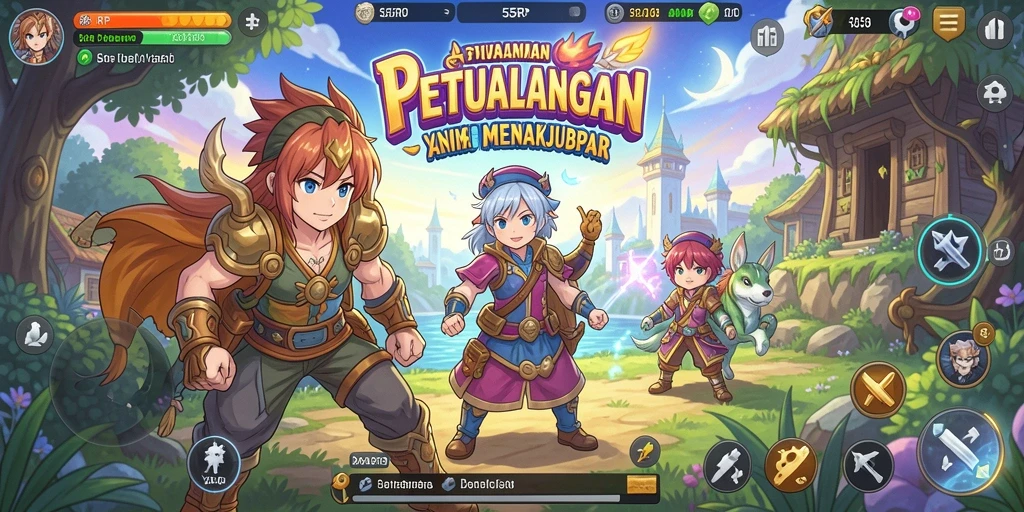 Screenshot 55RP menampilkan aksi karakter Anime yang menegangkan.