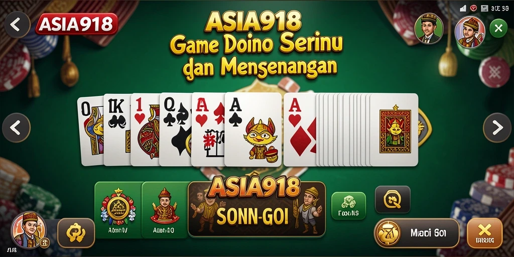 Tampilan gameplay seru di ASIA918 dengan variasi mode Domino.