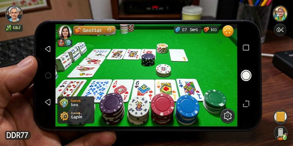 Screenshot gameplay IDR77 menampilkan suasana seru bermain Gaple.