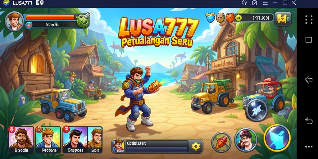 Tampilan gameplay seru di LUSA777 yang penuh warna.