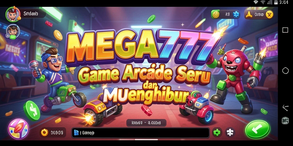 Tampilan gameplay MEGA777 yang penuh aksi dan warna.