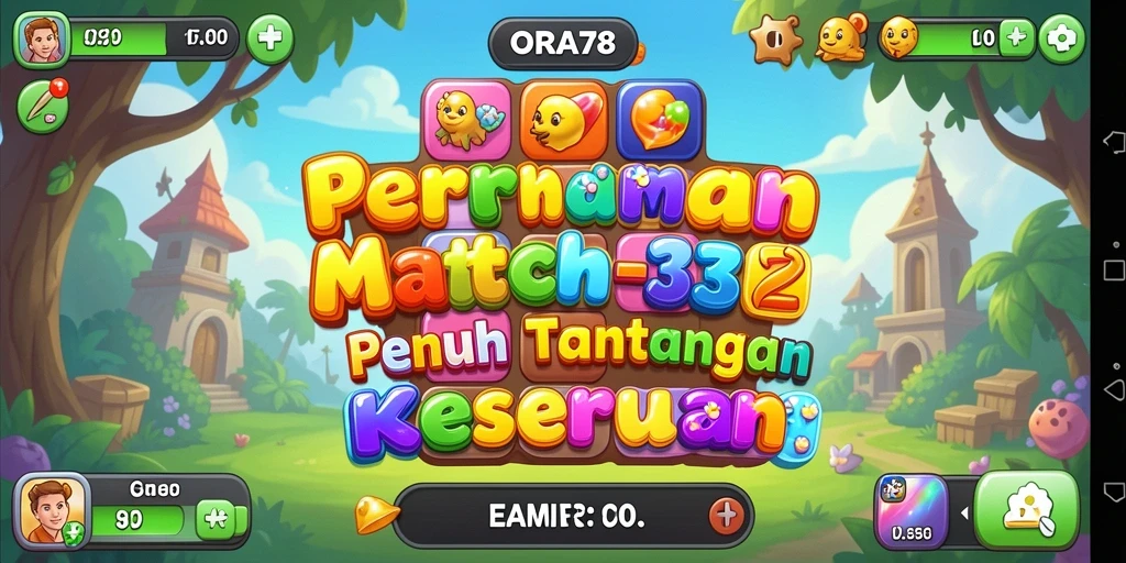 Screenshot menampilkan gameplay seru Match-3 di ORA78.