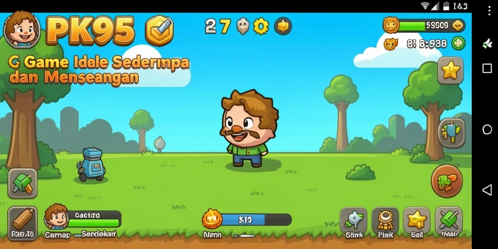 Screenshot gameplay PK95 menampilkan aksi karakter dalam mode Idle yang seru.