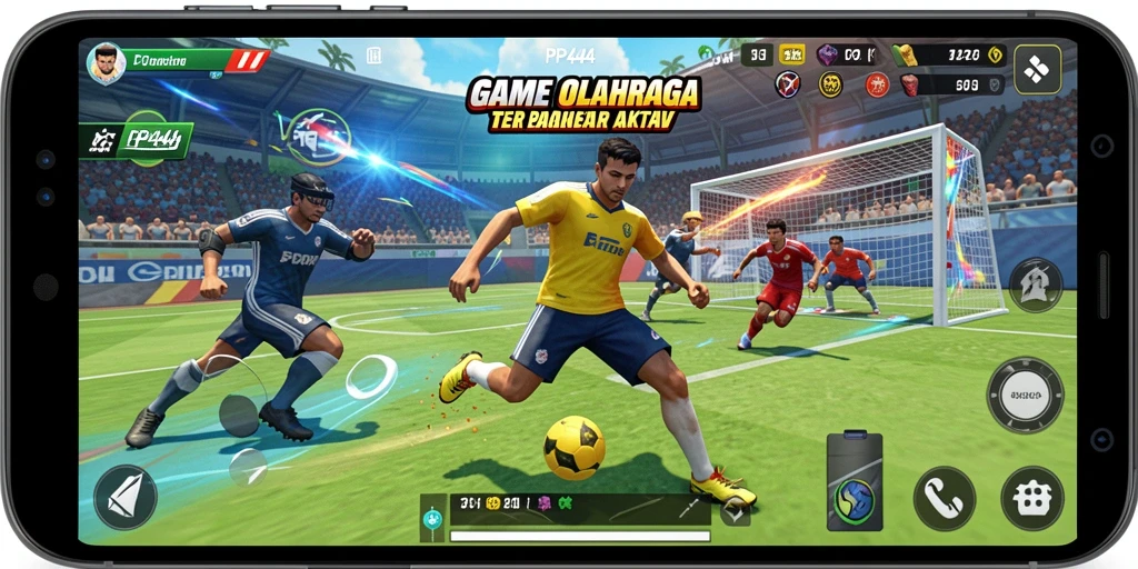 Screenshot menarik dari gameplay PP444 yang menunjukkan aksi olahraga seru.