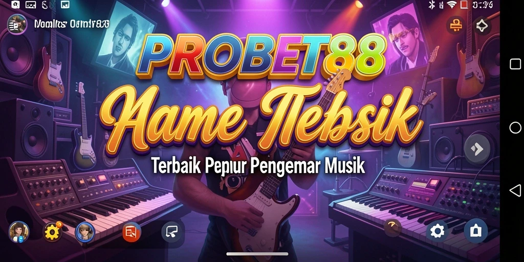 Tampilan gameplay PROBET88 yang menarik dengan elemen musik interaktif.