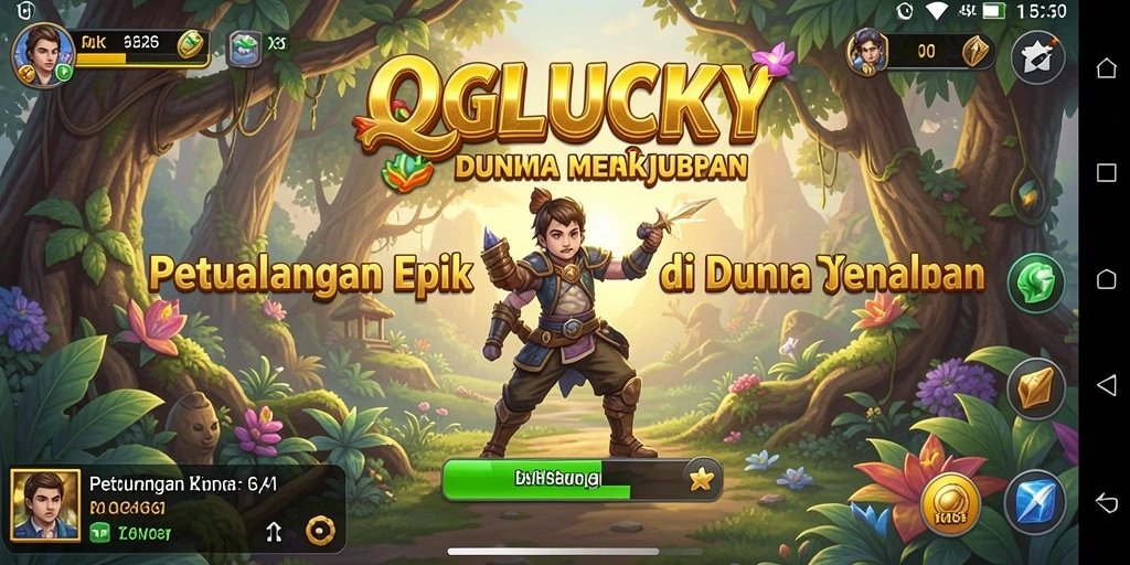 Tangkapan layar QGLUCKY menampilkan gameplay yang menegangkan dan indah.