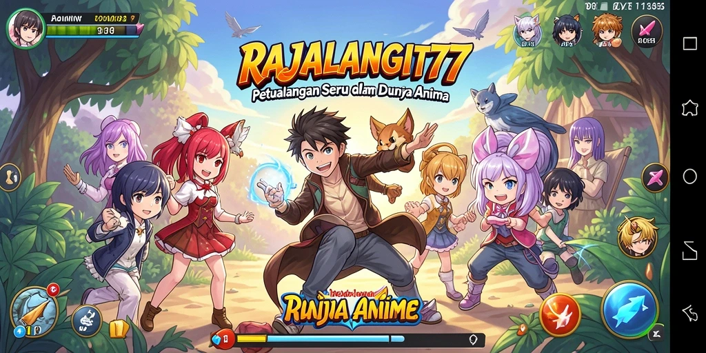Screenshoot dari gameplay seru RAJALANGIT77 dengan karakter anime.