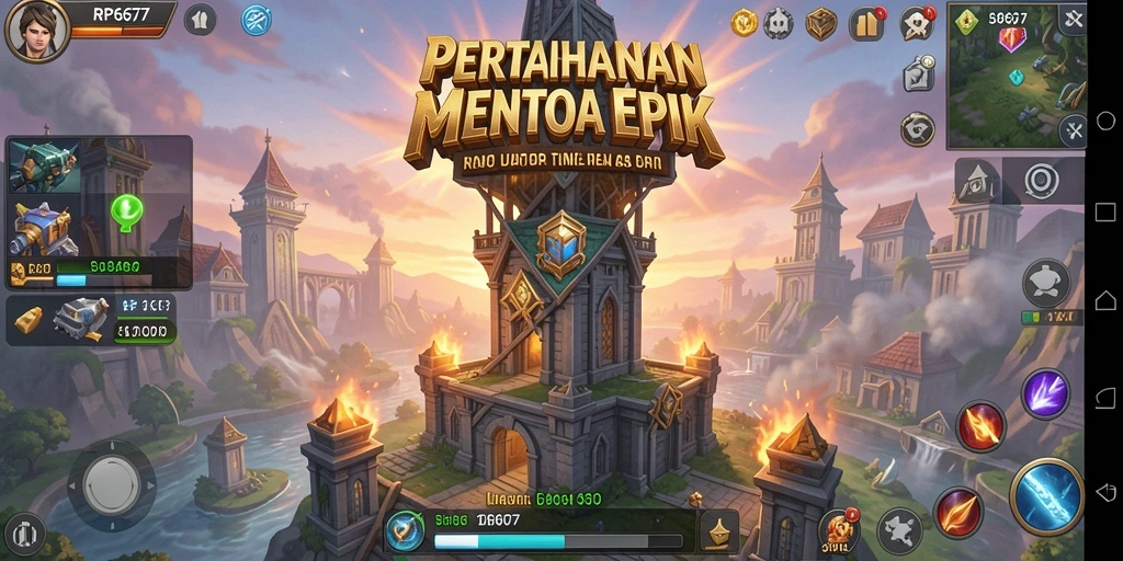Tampilan gameplay menara yang menarik dan strategis dari RP6677.