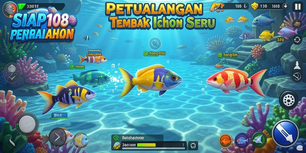 Gameplay menembak ikan yang seru dan mendebarkan.