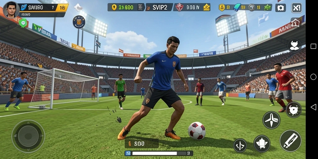 Screenshot utama SVIP2 menampilkan aksi seru dalam permainan olahraga.