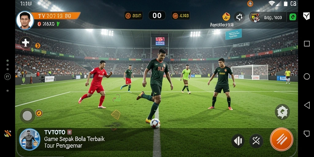Tampilan gameplay <strong>TVTOTO</strong> yang mendebarkan dengan pertandingan sepak bola yang nyata.