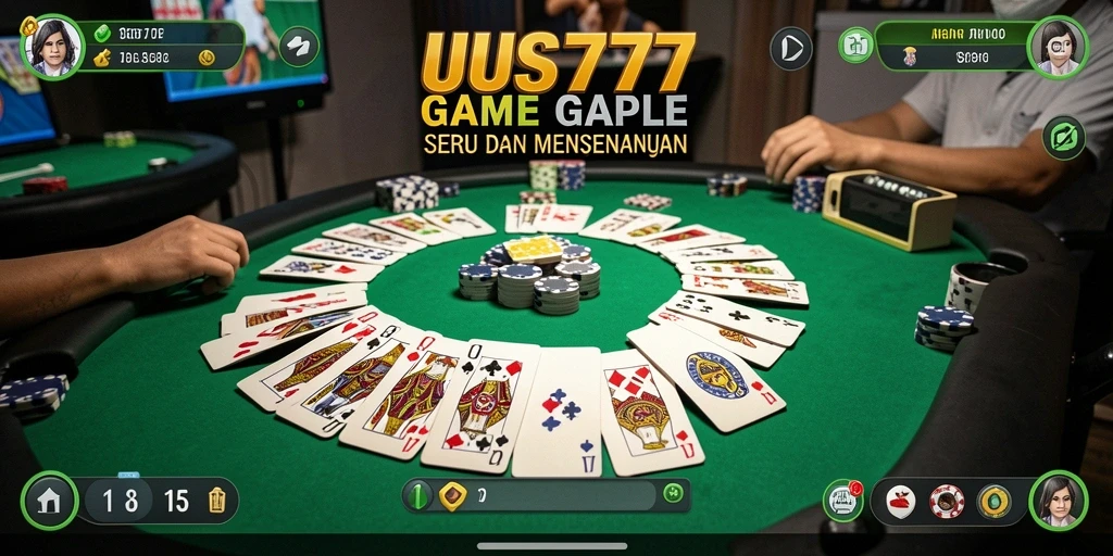 Tampilan gameplay Gaple interaktif di UUS777.