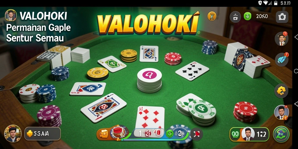 Screenshot VALOHOKI menampilkan gameplay Gaple yang interaktif dan menyenangkan.